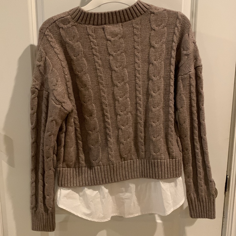 Evereve Design History Cedar Combo Sweater Top, Size M NWT - Picture 5 of 5